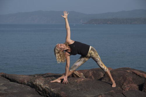 yoga pose seaside