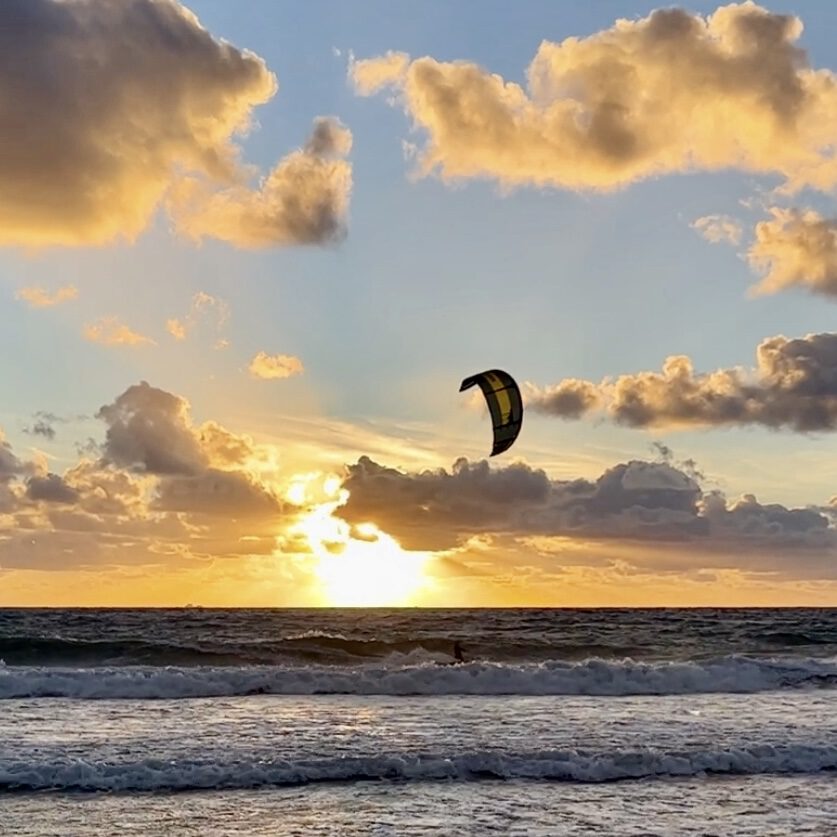 sunset session kitesurfing in tarifa